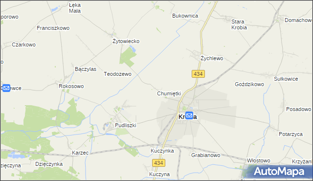 mapa Chumiętki, Chumiętki na mapie Targeo