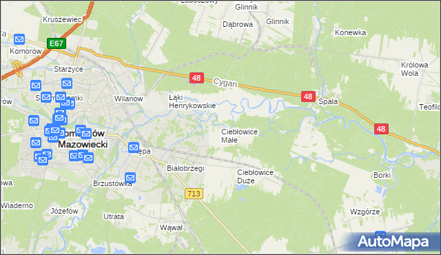 mapa Ciebłowice Małe, Ciebłowice Małe na mapie Targeo