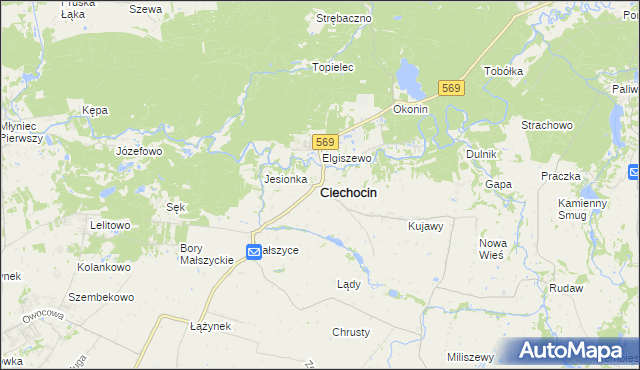 mapa Ciechocin powiat golubsko-dobrzyński, Ciechocin powiat golubsko-dobrzyński na mapie Targeo