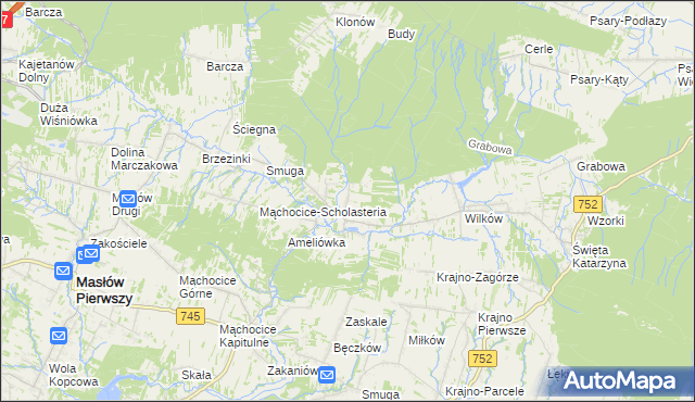 mapa Ciekoty, Ciekoty na mapie Targeo
