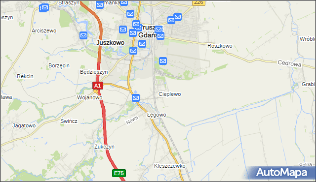 mapa Cieplewo, Cieplewo na mapie Targeo