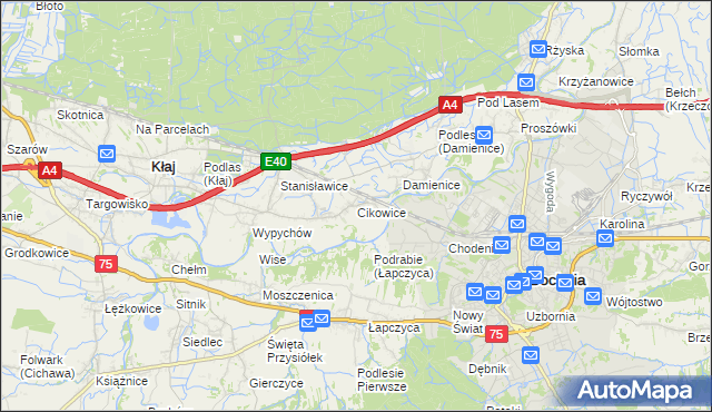 mapa Cikowice, Cikowice na mapie Targeo