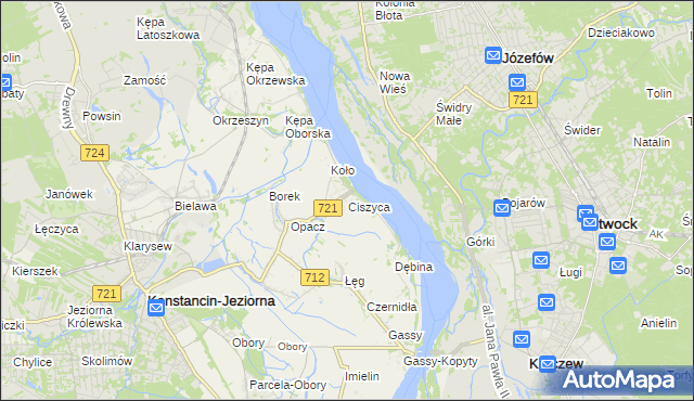 mapa Ciszyca gmina Konstancin-Jeziorna, Ciszyca gmina Konstancin-Jeziorna na mapie Targeo