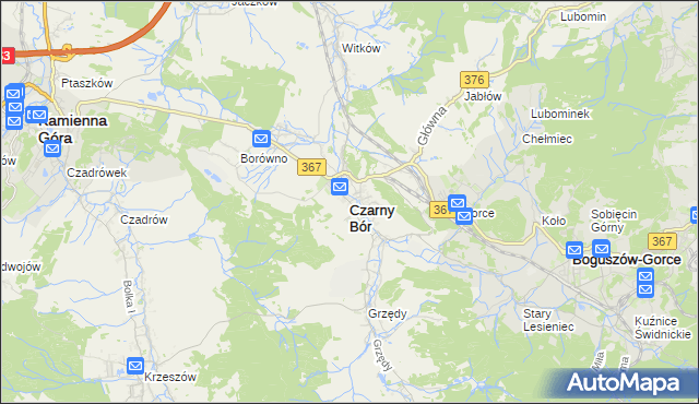 mapa Czarny Bór, Czarny Bór na mapie Targeo