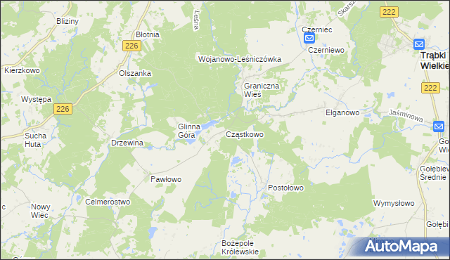 mapa Cząstkowo, Cząstkowo na mapie Targeo