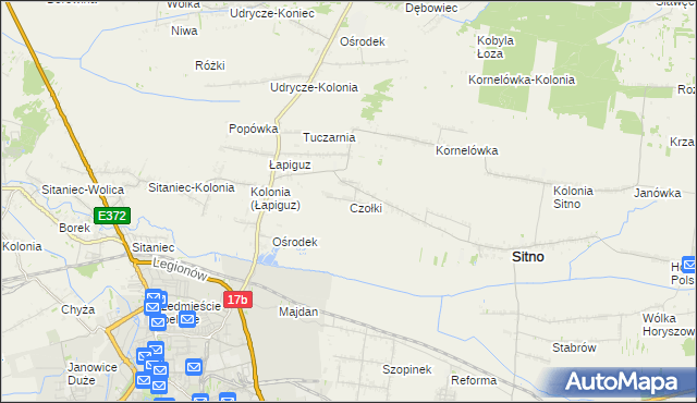 mapa Czołki, Czołki na mapie Targeo