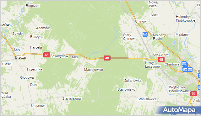 mapa Cztery Kopce, Cztery Kopce na mapie Targeo