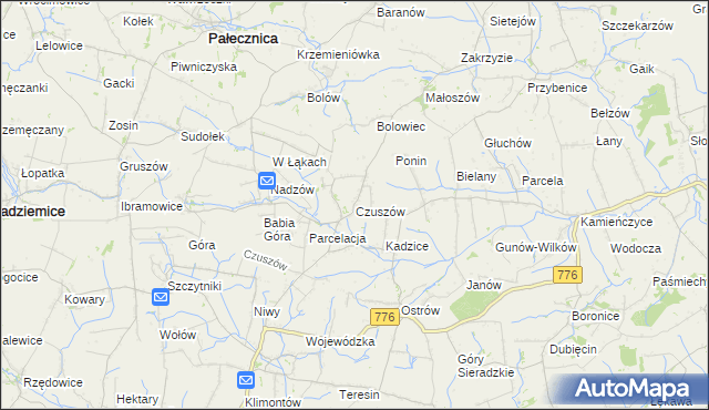 mapa Czuszów, Czuszów na mapie Targeo