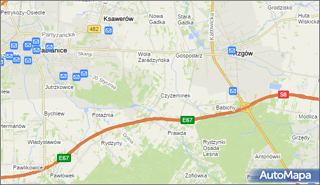 mapa Czyżeminek, Czyżeminek na mapie Targeo