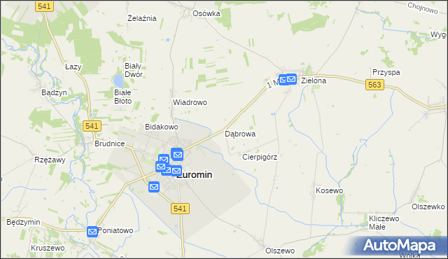 mapa Dąbrowa gmina Żuromin, Dąbrowa gmina Żuromin na mapie Targeo