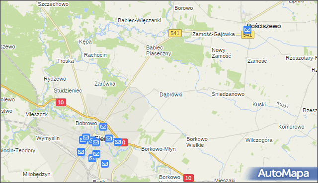 mapa Dąbrówki gmina Sierpc, Dąbrówki gmina Sierpc na mapie Targeo