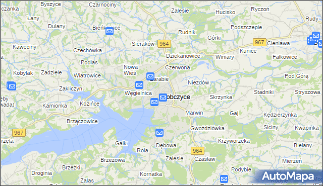 mapa Dobczyce, Dobczyce na mapie Targeo