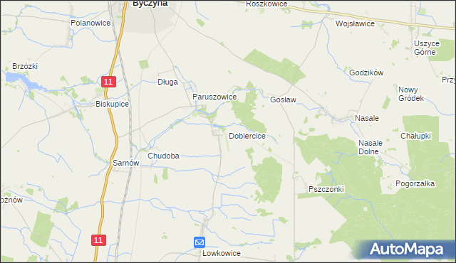 mapa Dobiercice, Dobiercice na mapie Targeo
