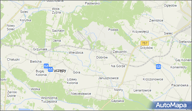 mapa Dobrów gmina Tuczępy, Dobrów gmina Tuczępy na mapie Targeo