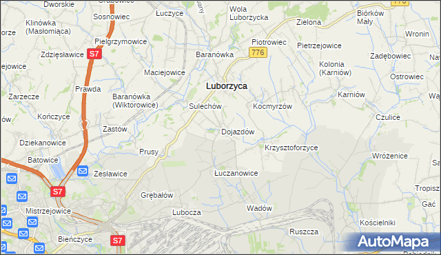 mapa Dojazdów, Dojazdów na mapie Targeo