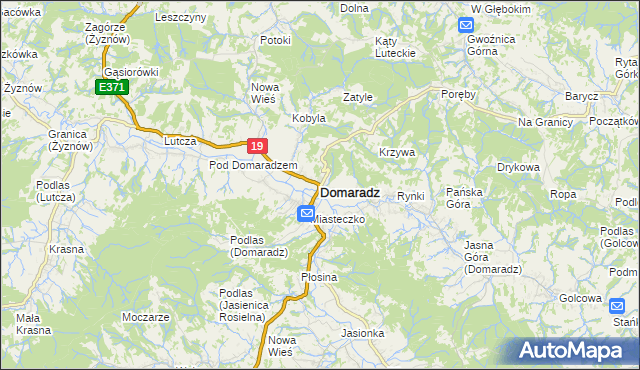 mapa Domaradz powiat brzozowski, Domaradz powiat brzozowski na mapie Targeo