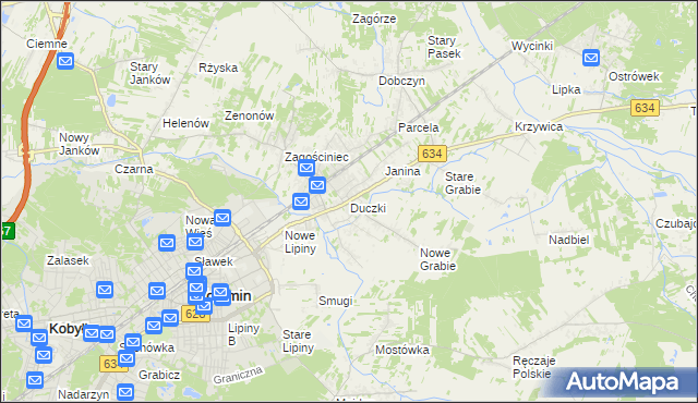 mapa Duczki, Duczki na mapie Targeo