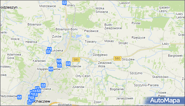 mapa Dzięglewo, Dzięglewo na mapie Targeo