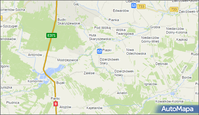 mapa Dzierzkówek Stary, Dzierzkówek Stary na mapie Targeo