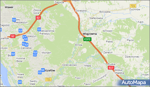 mapa Emów, Emów na mapie Targeo
