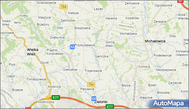 mapa Garliczka, Garliczka na mapie Targeo