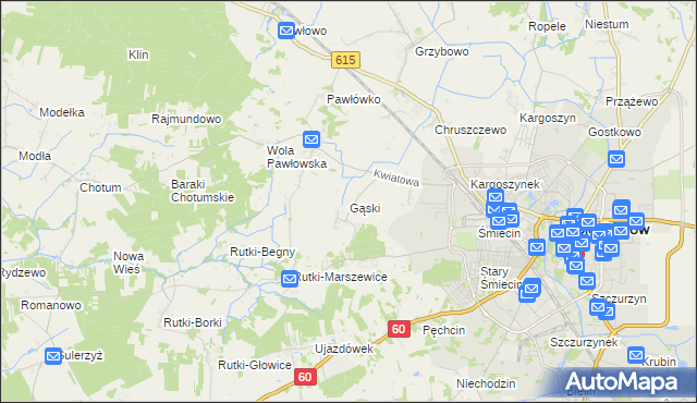 mapa Gąski gmina Ciechanów, Gąski gmina Ciechanów na mapie Targeo