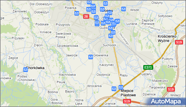 mapa Głowienka, Głowienka na mapie Targeo
