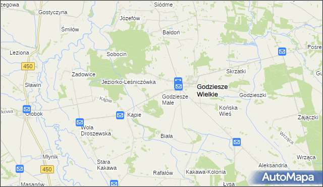 mapa Godziesze Małe, Godziesze Małe na mapie Targeo