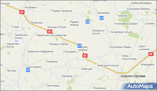 mapa Gogole Wielkie, Gogole Wielkie na mapie Targeo
