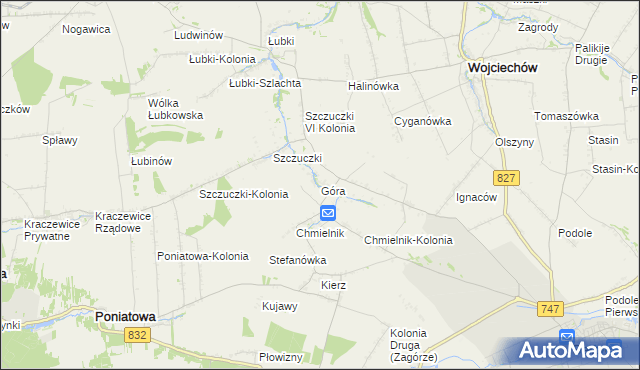 mapa Góra gmina Wojciechów, Góra gmina Wojciechów na mapie Targeo