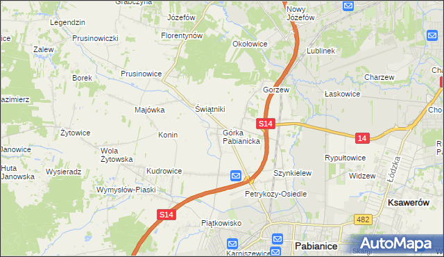 mapa Górka Pabianicka, Górka Pabianicka na mapie Targeo