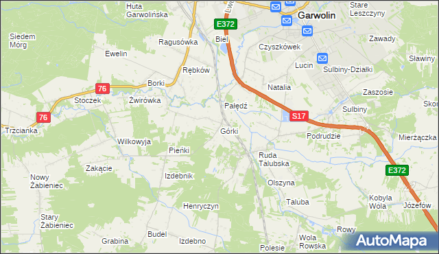 mapa Górki gmina Garwolin, Górki gmina Garwolin na mapie Targeo