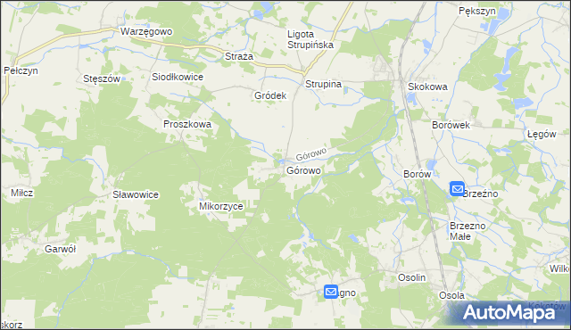 mapa Górowo gmina Prusice, Górowo gmina Prusice na mapie Targeo