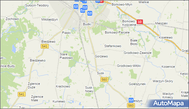 mapa Gorzewo gmina Sierpc, Gorzewo gmina Sierpc na mapie Targeo