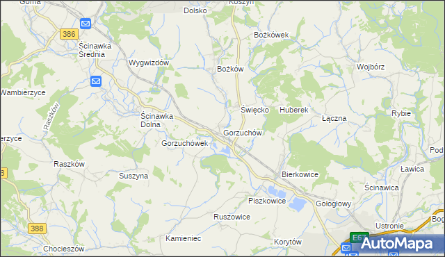 mapa Gorzuchów, Gorzuchów na mapie Targeo