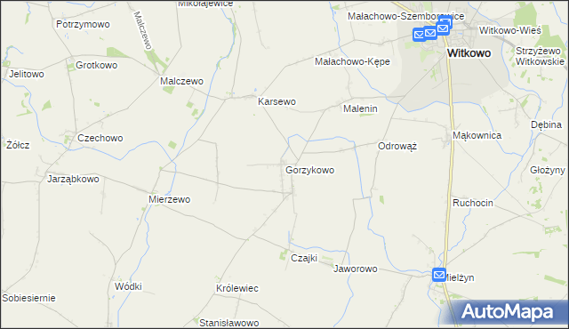 mapa Gorzykowo, Gorzykowo na mapie Targeo