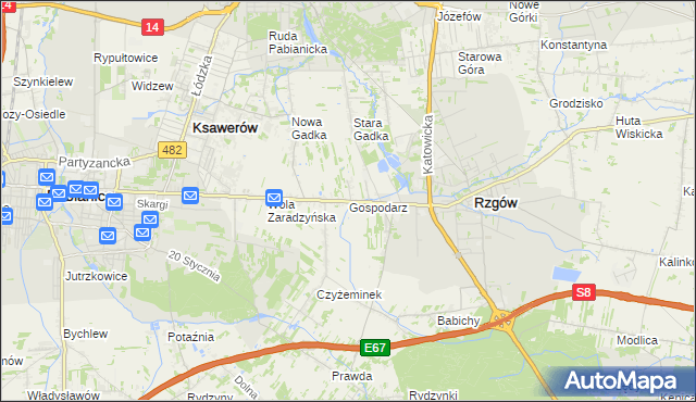 mapa Gospodarz, Gospodarz na mapie Targeo