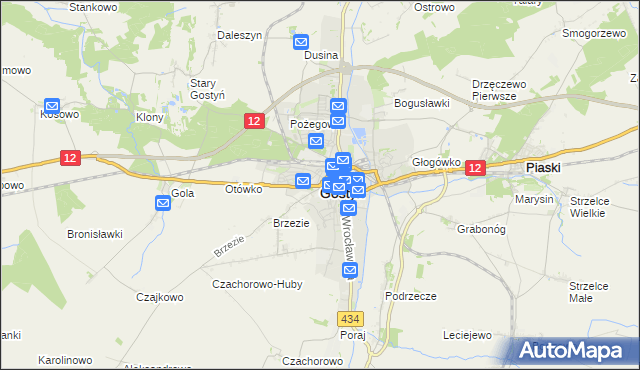 mapa Gostyń, Gostyń na mapie Targeo