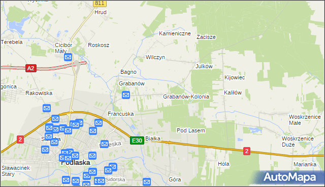 mapa Grabanów-Kolonia, Grabanów-Kolonia na mapie Targeo