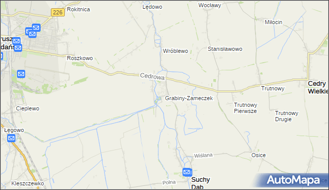 mapa Grabiny-Zameczek, Grabiny-Zameczek na mapie Targeo
