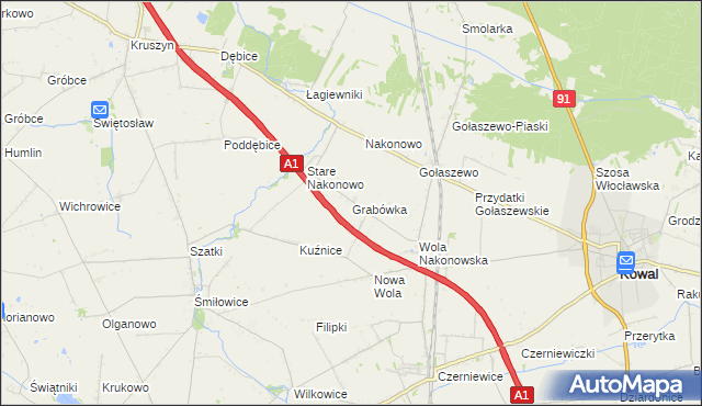 mapa Grabówka gmina Choceń, Grabówka gmina Choceń na mapie Targeo