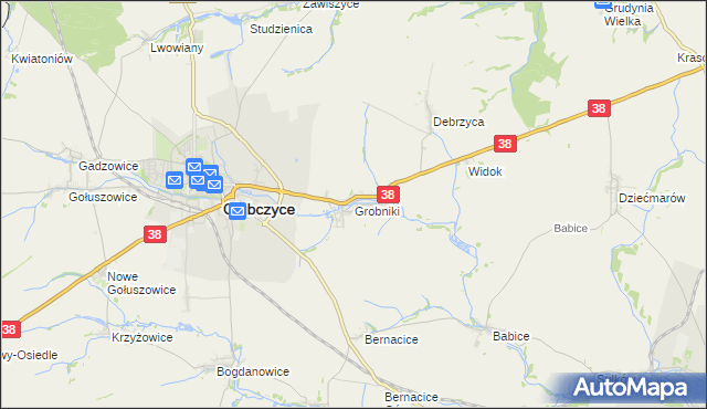 mapa Grobniki, Grobniki na mapie Targeo