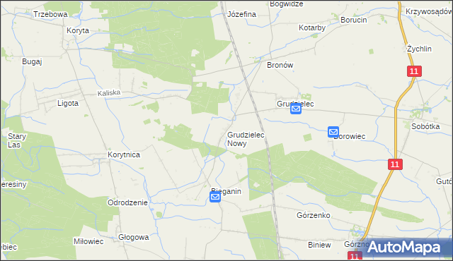 mapa Grudzielec Nowy, Grudzielec Nowy na mapie Targeo
