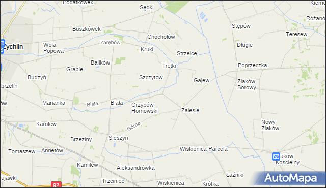 mapa Grzybów Dolny, Grzybów Dolny na mapie Targeo