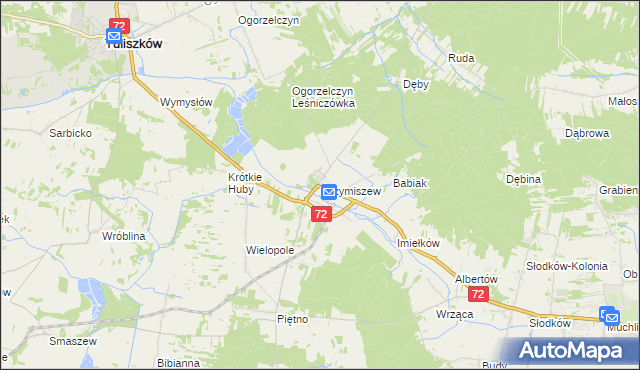 mapa Grzymiszew, Grzymiszew na mapie Targeo