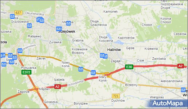 mapa Hipolitów gmina Halinów, Hipolitów gmina Halinów na mapie Targeo