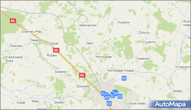 mapa Hornostaje, Hornostaje na mapie Targeo