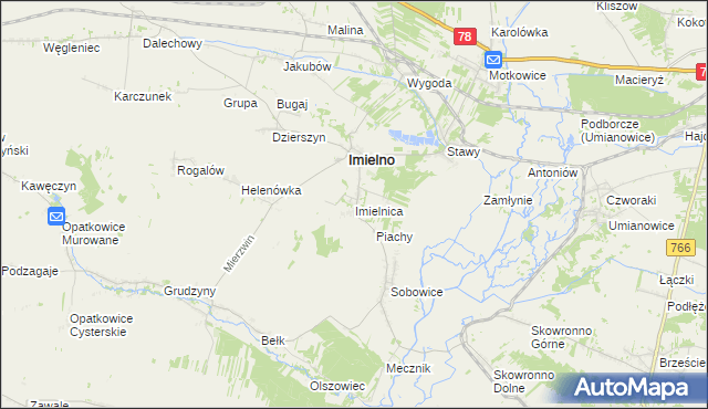 mapa Imielnica, Imielnica na mapie Targeo