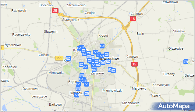 mapa Inowrocławia, Inowrocław na mapie Targeo