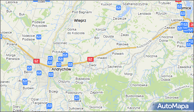 mapa Inwałd, Inwałd na mapie Targeo